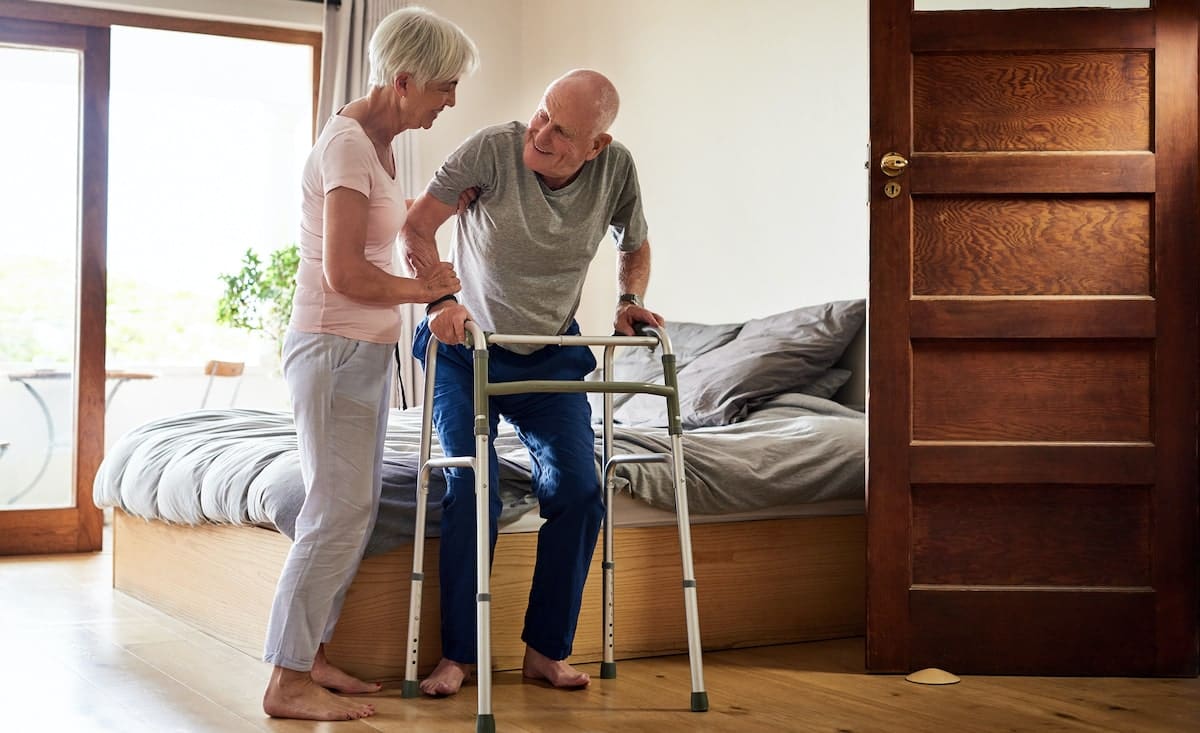 Couple with in-home safety accessories