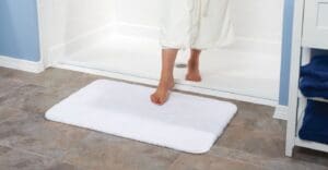 enhanced bathroom for seniors with non-slip flooring